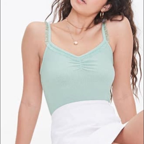 F21 Organza Ribbed Knit Cami Mint (sold out!) - Picture 2 of 4
